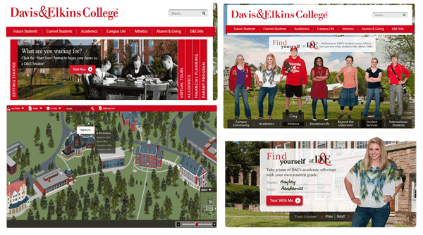 Davis Elkins - Higher education web design, interactive campus tours, and interactive campus maps provided by Third Wave Digital Campus Tours.